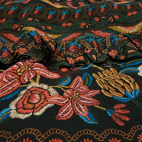 NWT FARM RIO Tiered Printed Voile Maxi Dress Women sz M Fruit Paradise MSRP $265 - Picture 6 of 15